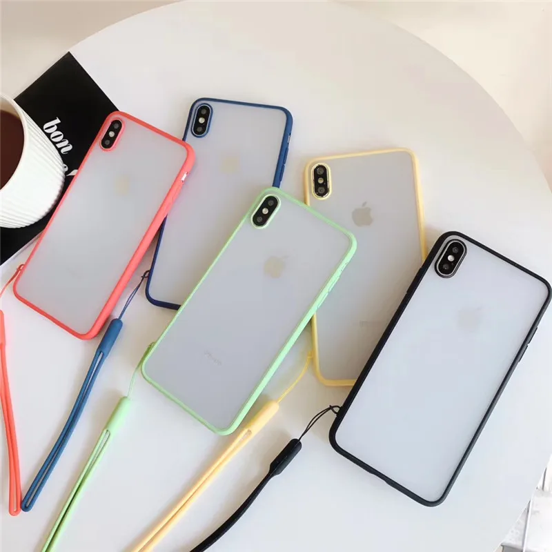 

Ultra-thin 05mm transparent drop-proof phone case For iphone XS MAX XR X 6 6s 7 8plus macarons solid color soft shell TPU shell