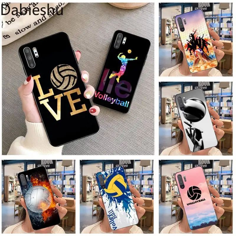 Hot Volleyball Sprot Soft black Phone Case For Samsung Note 7 8 9 10 Plus lite Galaxy J7 J8 J6 2018 Prime | Мобильные телефоны и