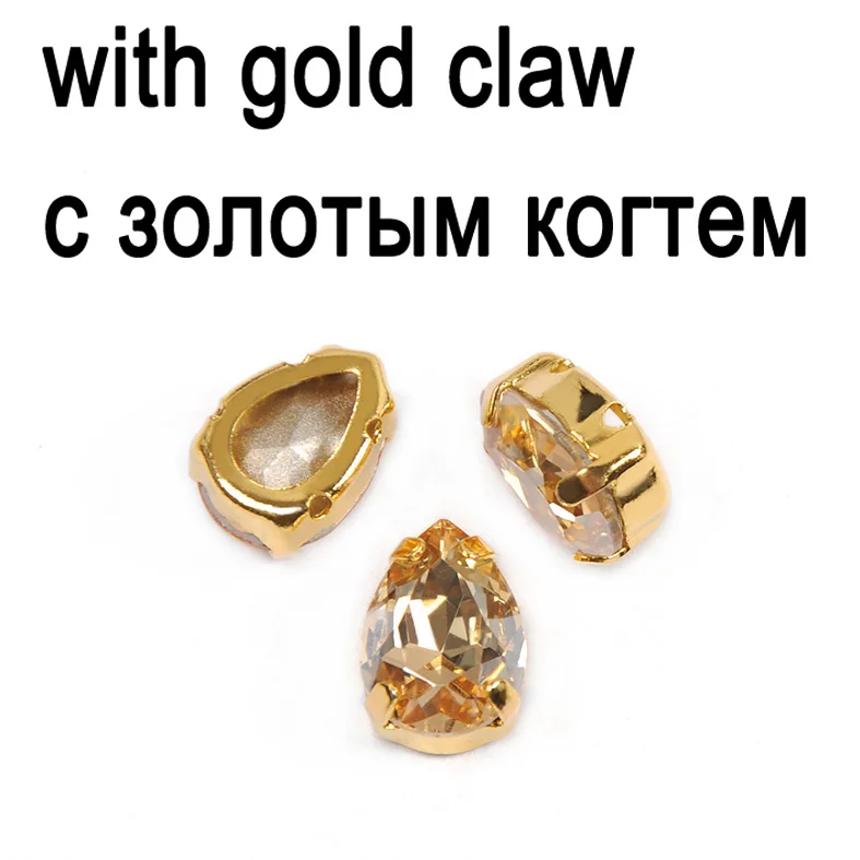 Crystal with gold CTPA3bI хрустальные золотые тени цвет стеклянный материал с острым задником пришить коготь стразы DIY одежда свадебное платье аксессуары - Цвет: Crystal with gold