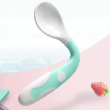 

Newborn Baby Feeding Spoon Plastic Training Rice Spoon Infant Cereal Food Supplement Feeder Tableware Tools