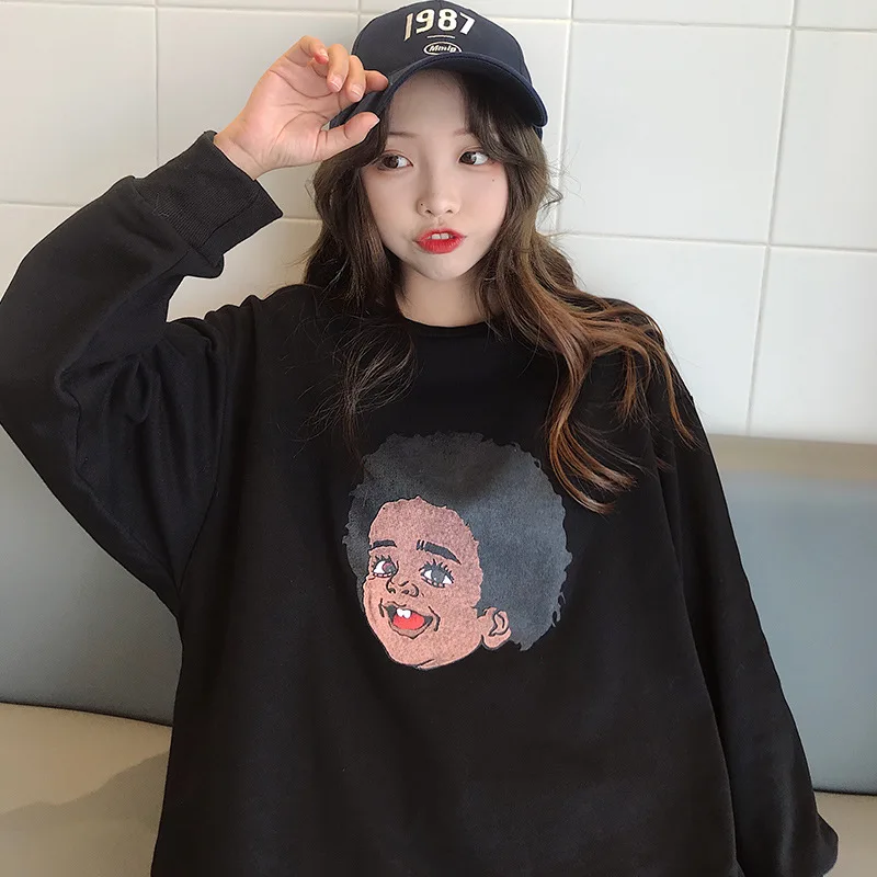 

Funny Character Printed Sweatshirt Femme Autumn Winter Harajuku Streetwear Fashion Hooded Sweatshirts Women Long Sleeve Hoodies