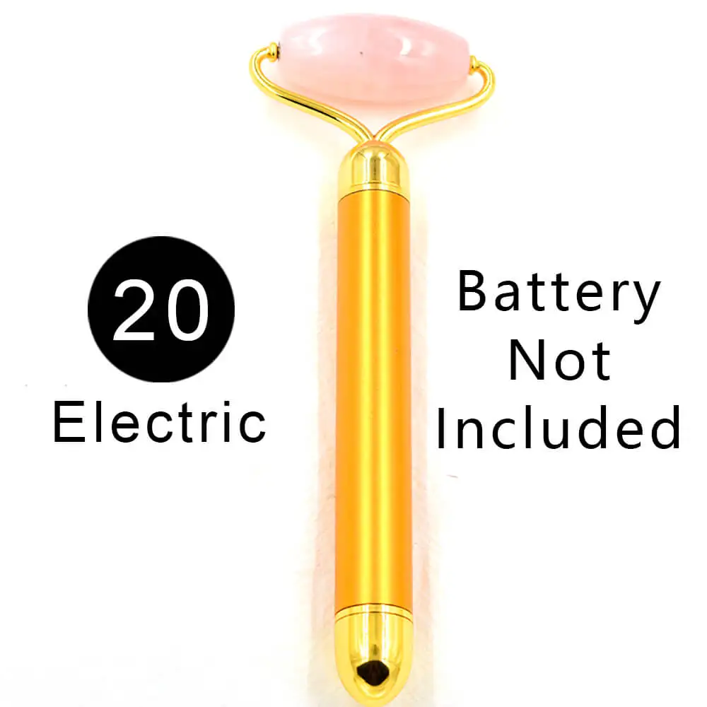 20 Electric Натуральный нефритовый роликовый массажер, электрический Тонкий роликовый массажер для лица, коробка для кожи лица, розовый Rojo Rosa драгоценный камень с подарком для влюбленных, Adamei - Цвет: 20 Electric