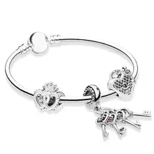 Kakany, 1:1, высокое качество, 925 пробы, серебряный, Классический комплект подходящих браслетов, женский подарок, модные женские популярные ювелирные изделия, сделай сам