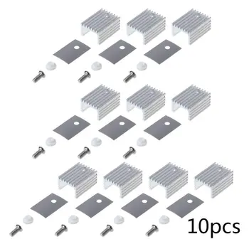 

10Set TO-220 Cooling Radiator Aluminum Sheet Heatsink Transistor Heat Sink Cooler Radiator Cooling Silicone Pads for PC Computer