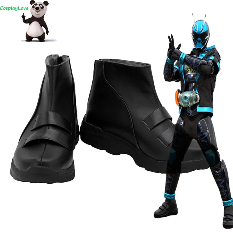 Черные ботинки для косплея Kamen Rider в масках длинные кожаные на заказ вечерние