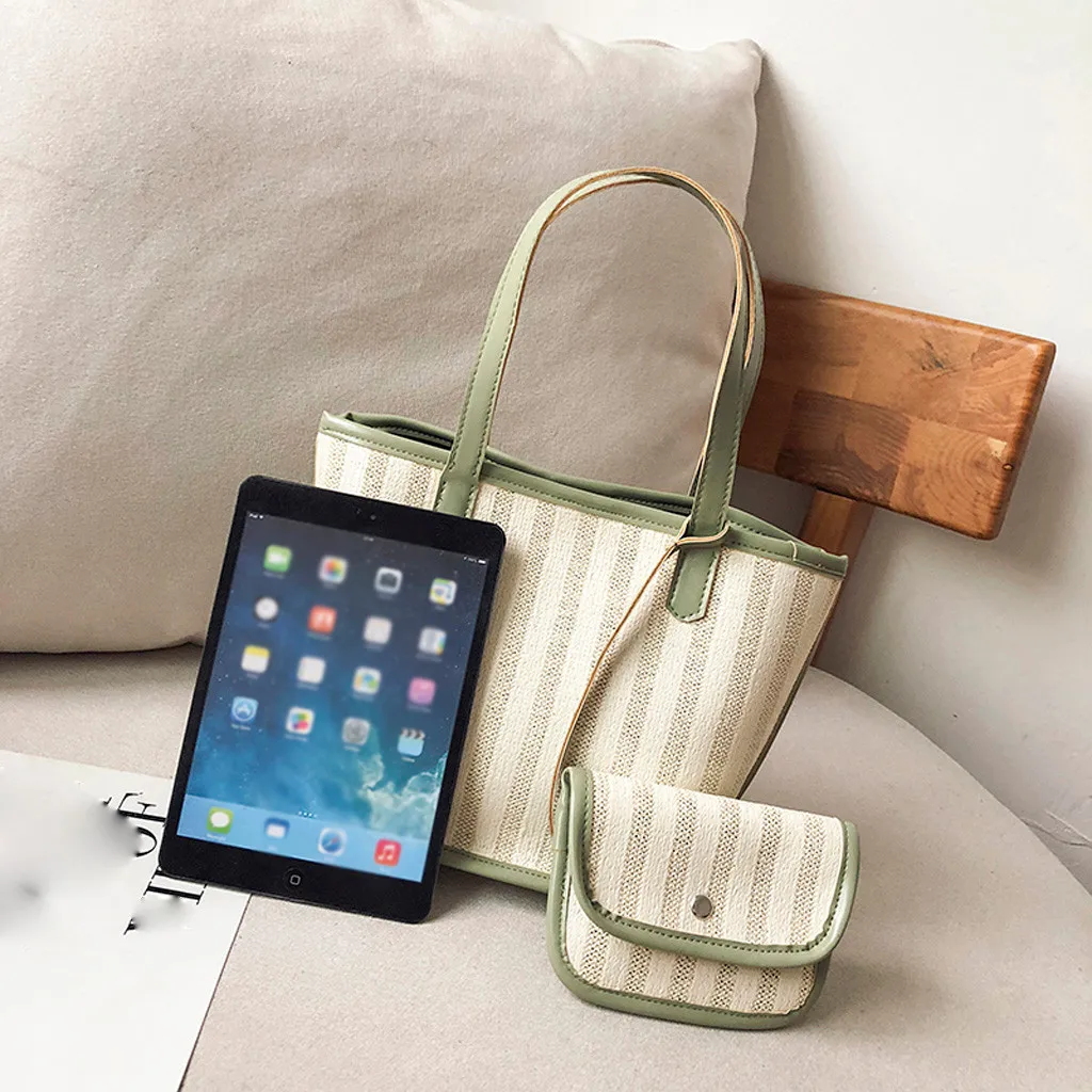 Женские сумки через плечо, сумка-мессенджер, женская сумка, сумка на плечо, Брезентовая большая сумка для покупок, женская мода, в полоску, большая ВМЕСТИТЕЛЬНОСТЬ