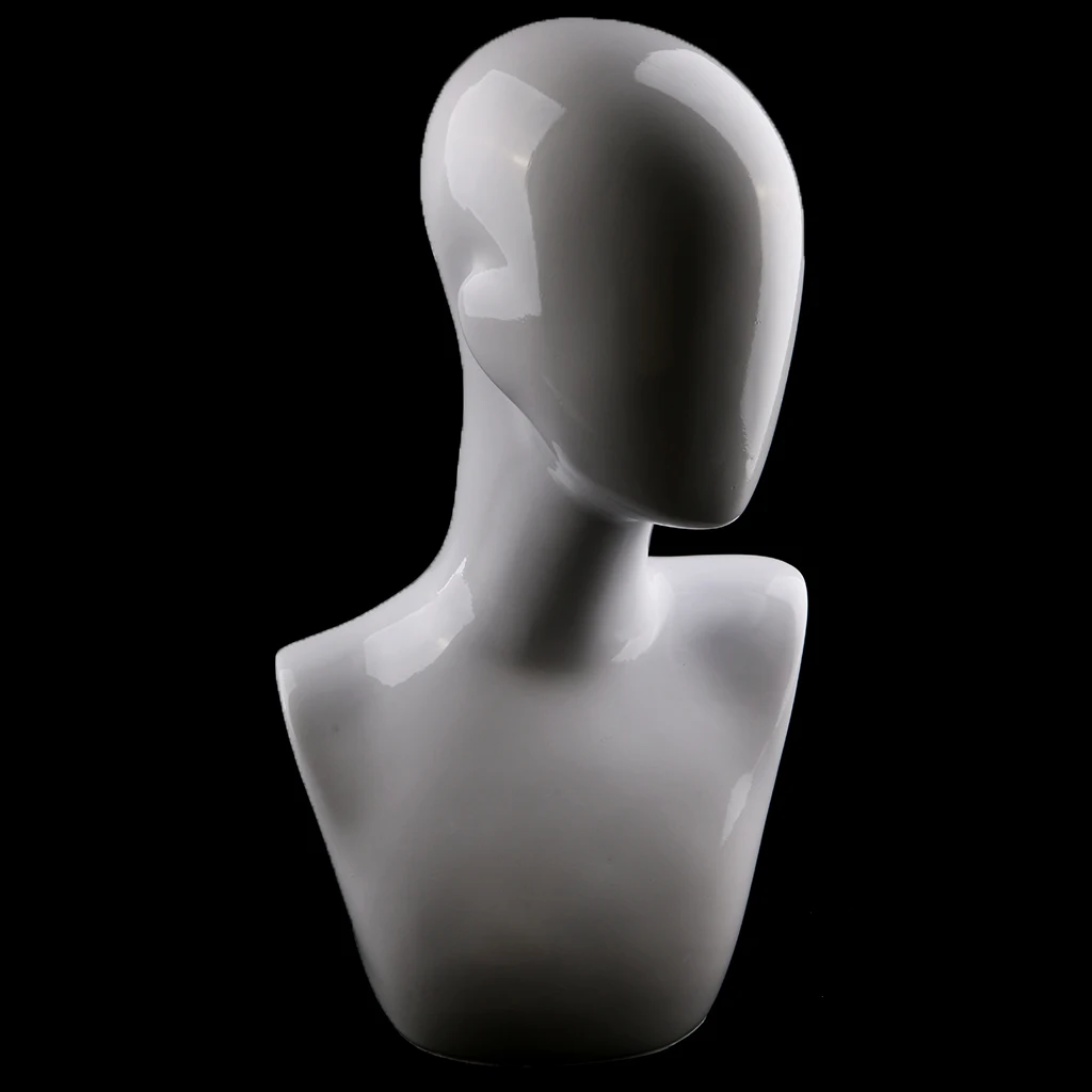 White Mannequin Male Female Neck Head Shoulders Model Hair Hat Wigs Glasses Stand Jewelry Scalf Necklace Display