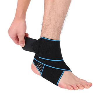 Ondersteuning 1 Pcs Beschermende Voetbal Enkel Ondersteuning Basketbal Enkel Brace Compressie Nylon Band Riem Enkel Protector