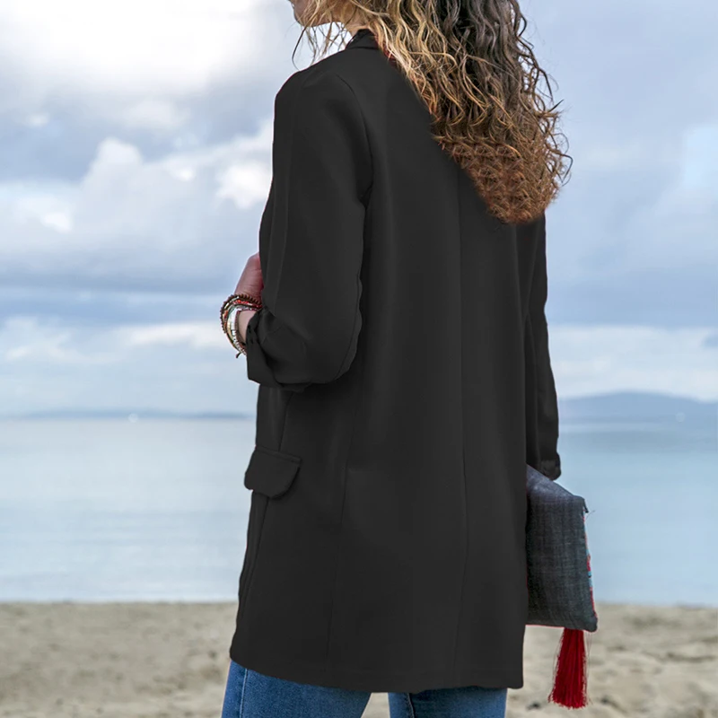 Clearance Sale Lady Autumn Notched Collar Blazer Coat Women Work Suit Coat Jacket Office Formal Blazer Female Blazer Jackets