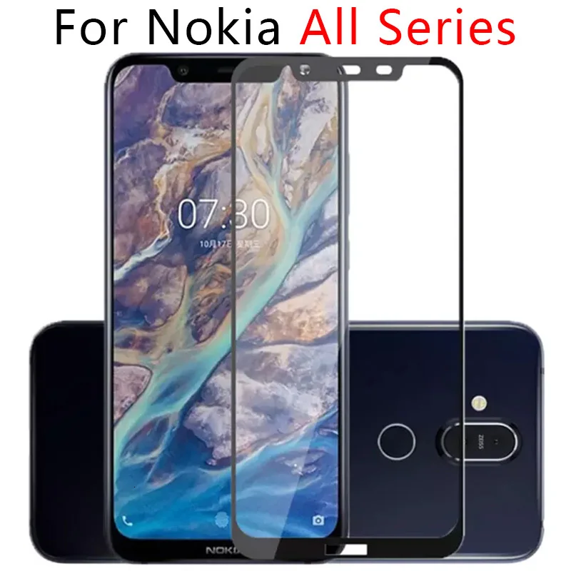 Чехол из закаленного стекла с полным покрытием для Nokia 2 3 5 6 7 Plus 8 9 1 X5 X6 X7 защита экрана защитная пленка