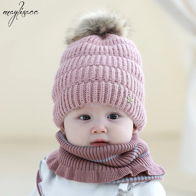 Maylisacc/детская шапочка для мальчиков и девочек 0-4 лет, новинка года, осенне-зимняя теплая вязаная шапка для детей