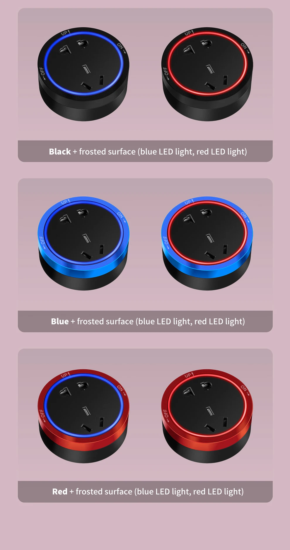 eua, frança universais, adaptadores, luz led, entradas de liga de alumínio