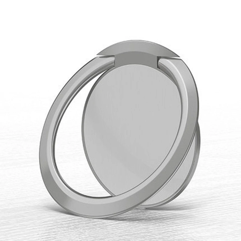 360-дисковое вращающееся металлическое кольцо для samsung ультратонкий магнитный держатель для телефона стенд для колец на палец для IPhone для huawei для Vivo - Цвет: silver