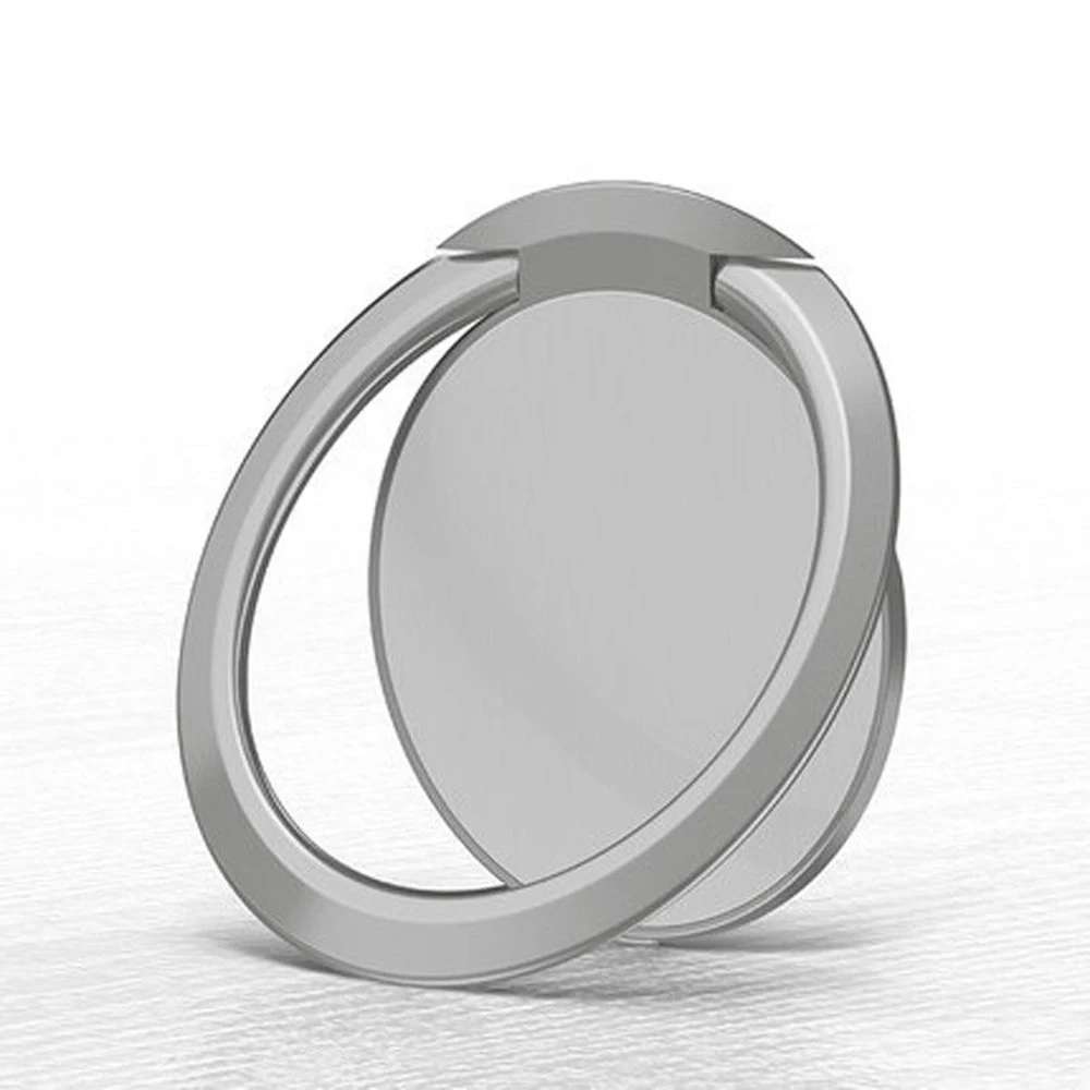 silver 360-дисковое вращающееся металлическое кольцо для samsung ультратонкий магнитный держатель для телефона стенд для колец на палец для IPhone для huawei для Vivo - Цвет: silver