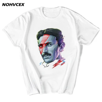 

Men T-Shirt Short Sleeve Casual Nikola Tesla Printed Tee Hipster Basic Tops