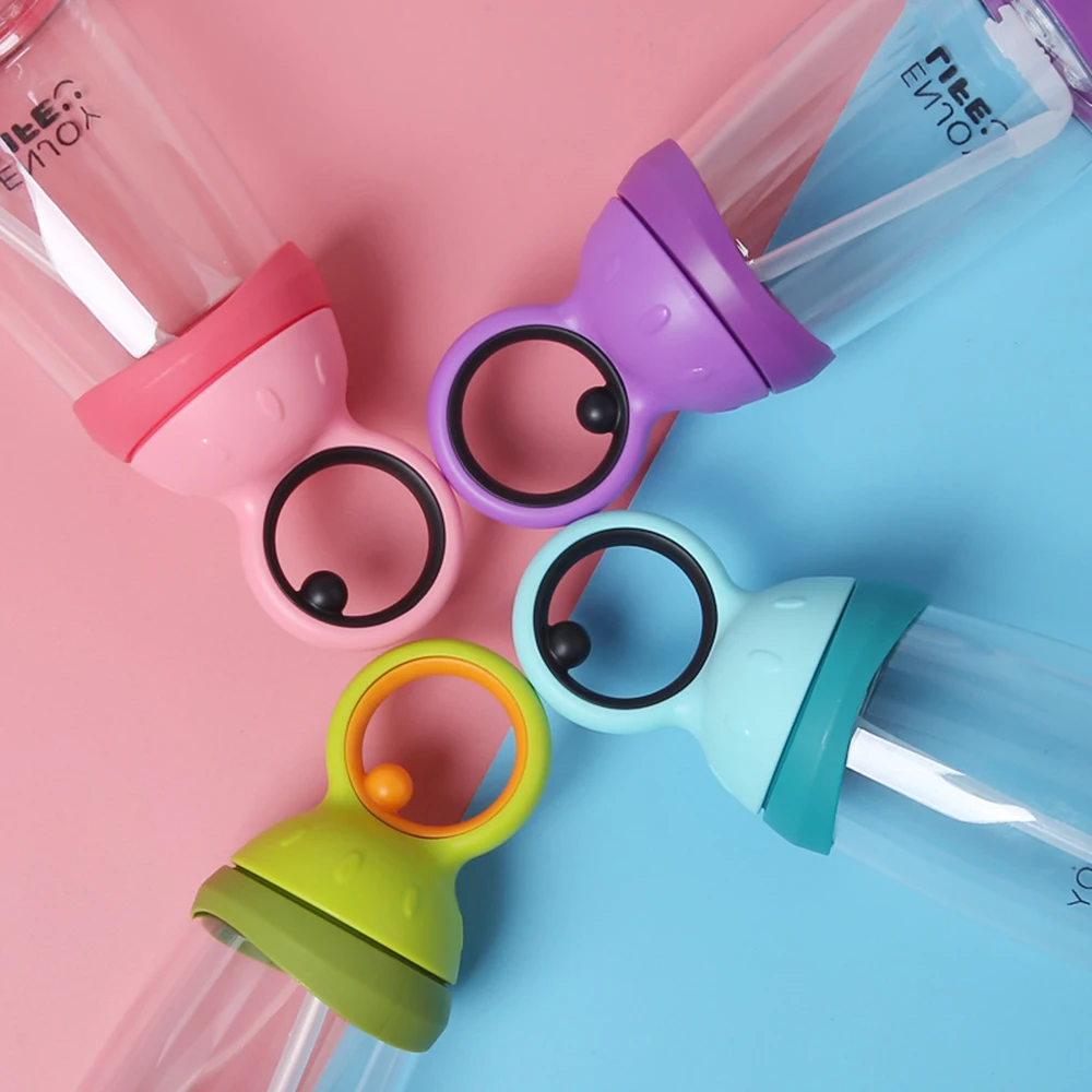 Plastic Sports Water Bottle With Straw Leakproof Drinking Cup Coffee Portable Kettle Fruit Infusion Kids Drink For Outdoor