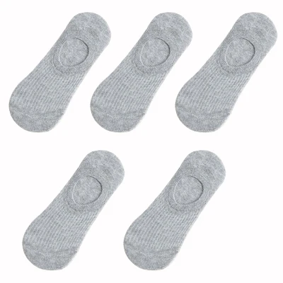 5 Pairs Woman Silicone Non-slip Invisible Socks Summer  Cotton Ankle Solid Color Boat Women's Slippers 35-40EUR Short Socks Lot 4
