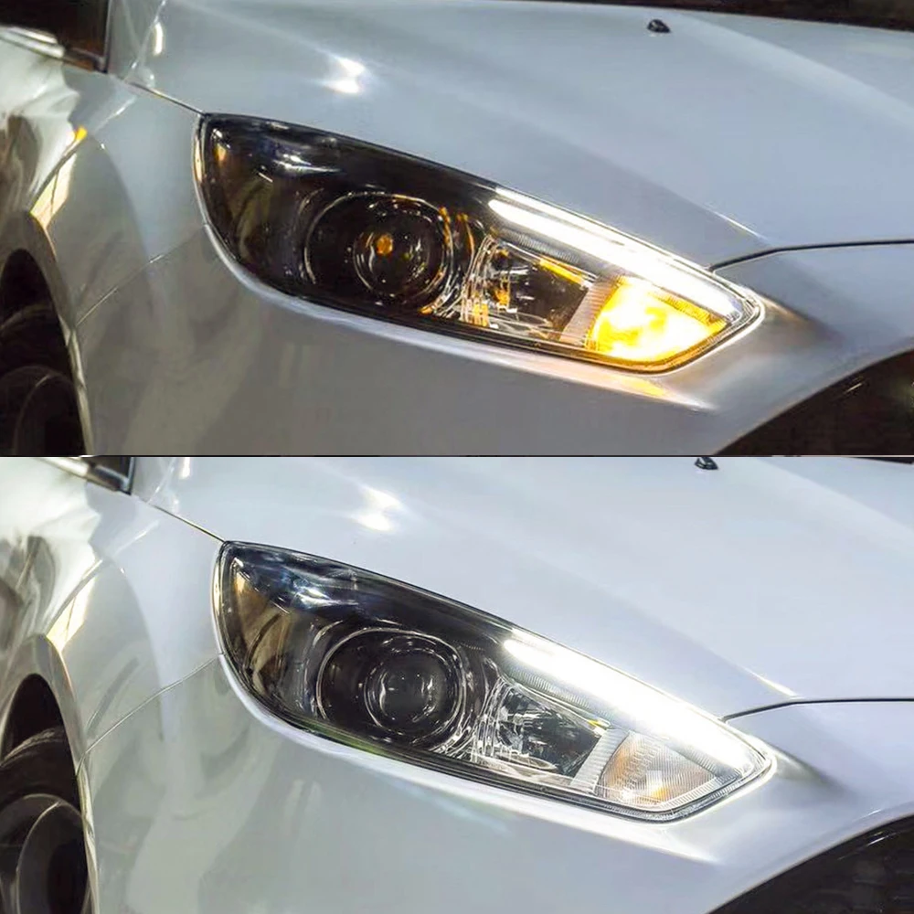 Автомобильные мигалки, 2 шт., фара в сборе для Ford Focus 4,,,, фара ST, дизайнерский светодиодный DRL HID вариант ксенонового луча