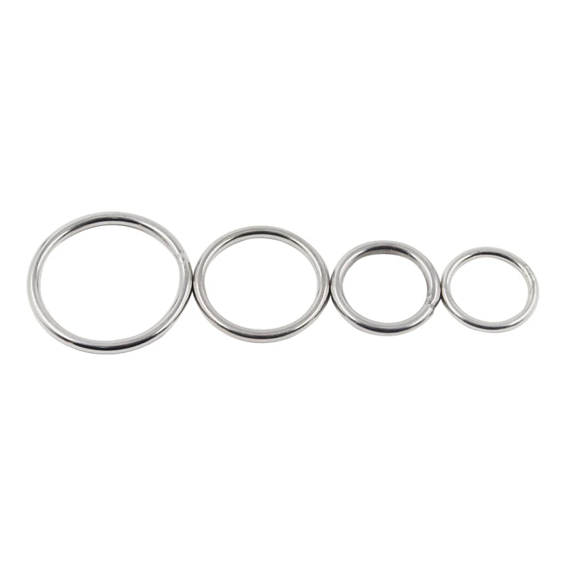 M3-M12 Heavy Duty Welded Round Rings Smooth Solid O Ring 304 Stainless Steel For Rigging Marine Boat Hammock Yoga Hanging Ring