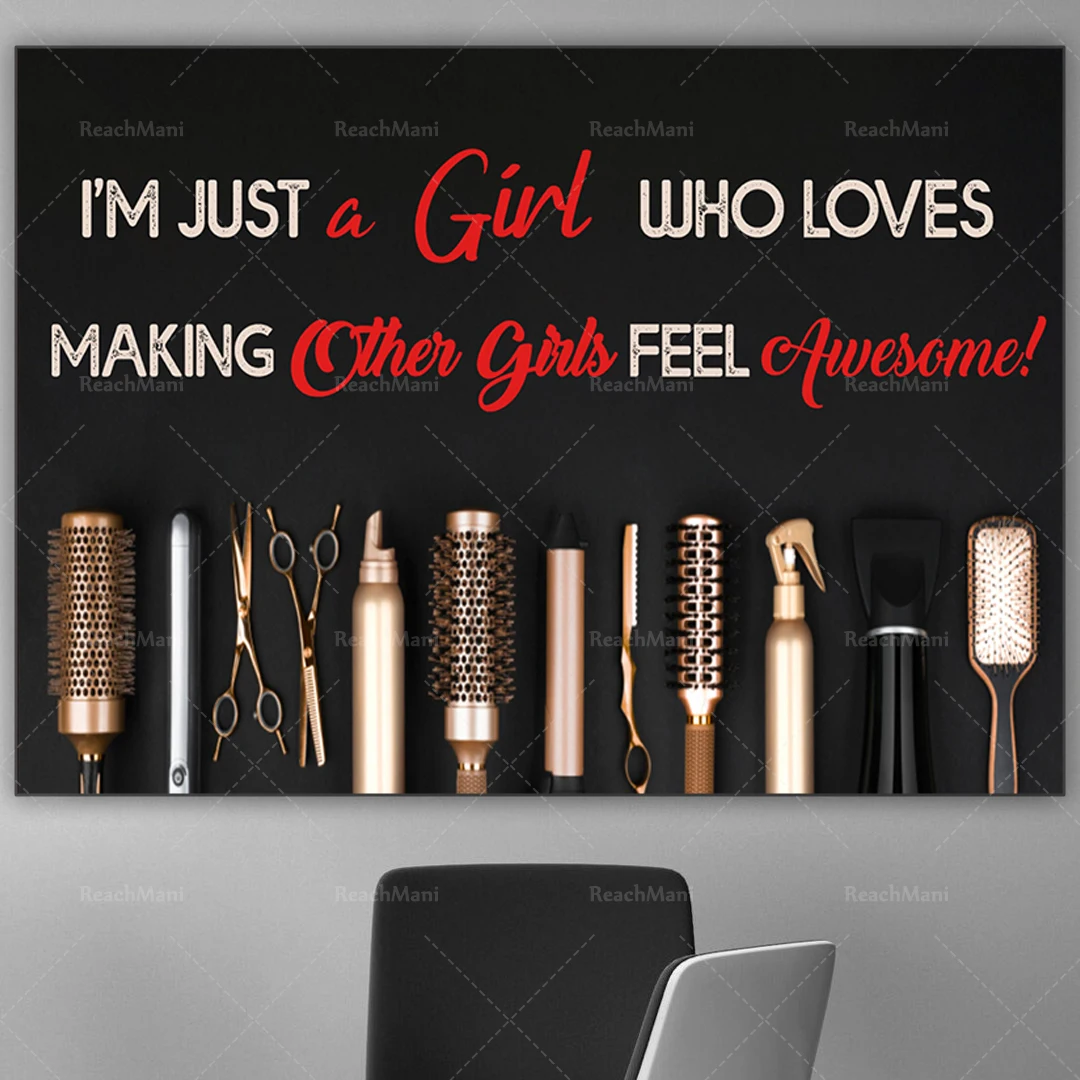 Sono Solo Un Poster Da Ragazza Che Ama Far Sentire Bene Altre Ragazze, Stampe Da Parrucchiere Decorazione Da Salone Poster Tipografici, Hairdr