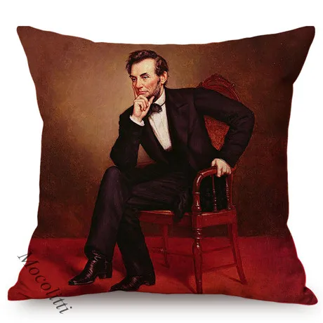 Oil Painting Art Great Celebrity General Costume Equestrian Portrait Design Sofa Throw Pillow Case Home Decorative Cushion Cover K165-9
