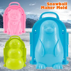 Molde de dibujos animados para Hacer bolas de nieve, herramienta de molde para ARENA y nieve, juguete para niños al aire libre, seguridad de invierno, pato de dibujos animados, diversión deportiva