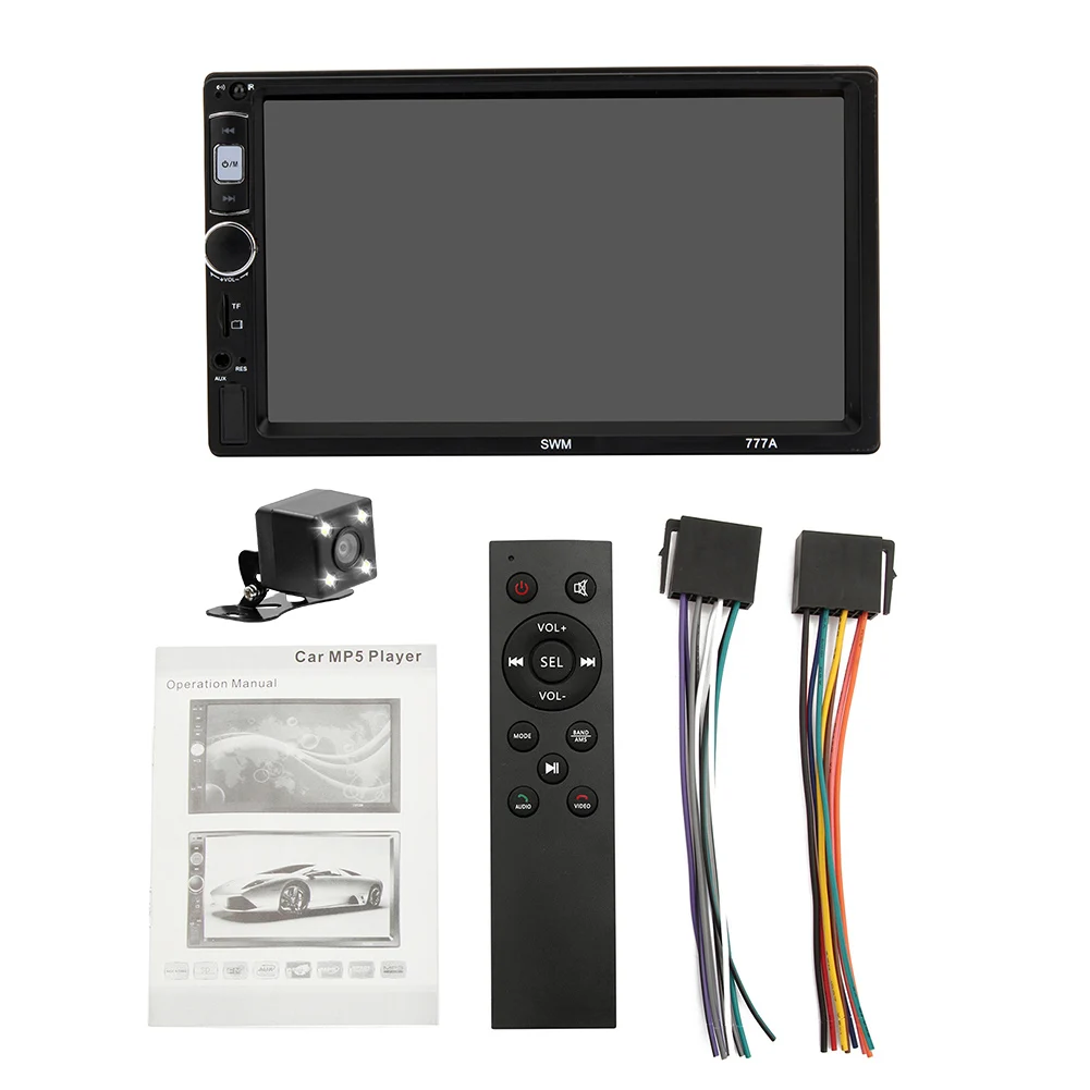 Автомагнитола Bluetooth громкой связи MP5 плеер 2 Din Mirrorlink аудио обратное изображение поддержка камеры заднего вида стерео - Цвет: 4 led cam