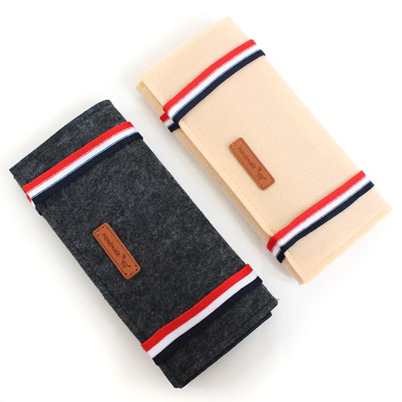 

Portable Roll-up Felt Jewelry Roll Storage Bag Folding Travel Earrings Necklaces Bracelets Rings Container Storage Tool Dropship