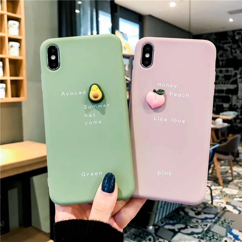 3D фруктовая кукла чехол для huawei P30 Pro P20 Lite милый персиковый оранжевый авокадо матовый чехол для huawei mate 20 Lite mate 10