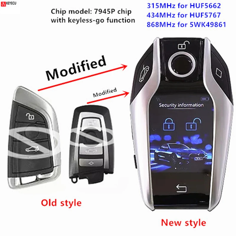Смарт-ключ Keyecu 315 МГц HUF5662 434 HUF5767 868 5WK49861 для BMW 3 5 7 F серии FEM/BDC/CAS4/CAS4 + | Автомобили и