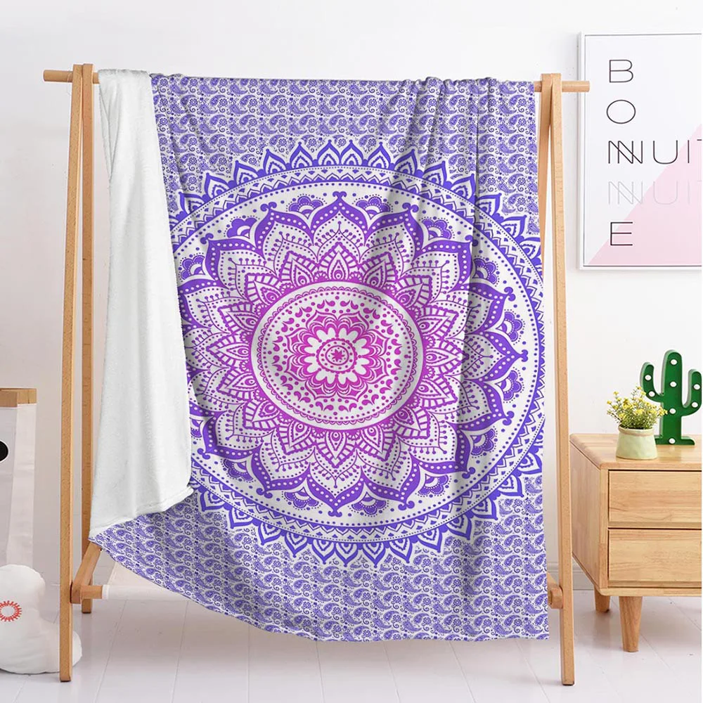 

2020 new Bohemian pattern export double person throwing blanket sleeping blanket flannel blanket noble and elegant bedding