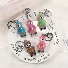 Креативный блестящий хрустальный медведь брелок милые аксессуары для мужчин и женщин парные подвески для ключей Подвески для ключей автомобиля