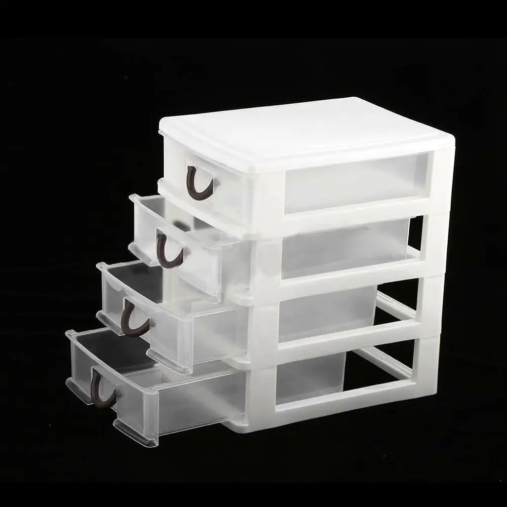 

4 Layers Plastic Storage Drawers Cosmetic Storage Box Desktop Drawer Makeup Organizer Drawer Jewelry Storage Case Home Storage