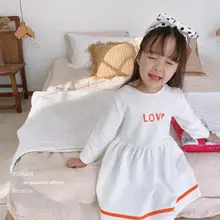 Платье для девочек в Корейском стиле модное весеннее хлопковое платье для девочек 3-8 лет, HJ640