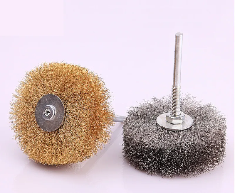 

Handled steel wire polished flower head brush carved burr wood mahogany furniture root carving relief polishing brush
