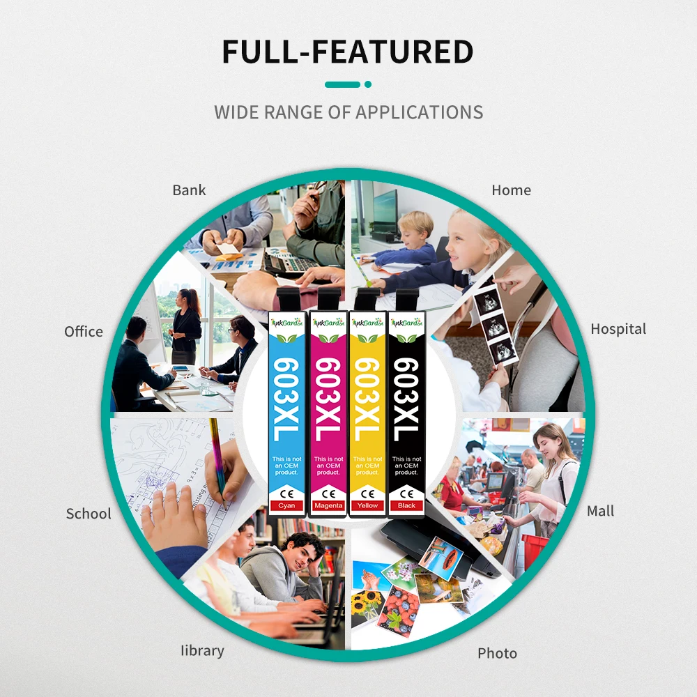 InkGarden 603XL 603 XL Compatible Cartridge For Epson T603 Expression Home XP-2100/XP-2105/XP-3100/XP-3105/XP-4100/XP-4105