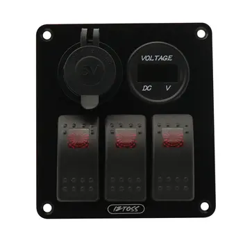 

1 Set Modified 3-Position Switch Panel 12 / 24V Ship Yacht Multi-Function Aluminum Panel Control Panel