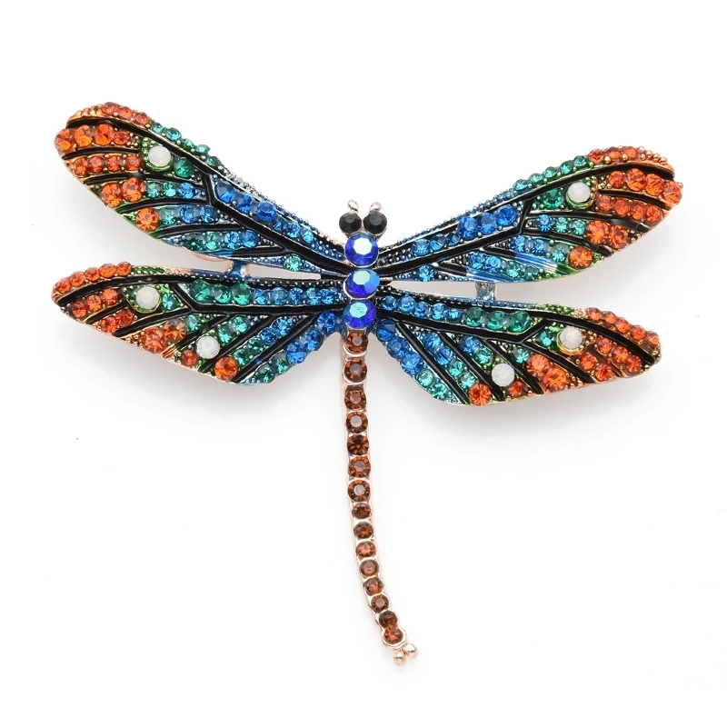 

Multicolor Sparkling Dragonfly 2 colors Alloy Brooch Pins For Women Wedding Gift