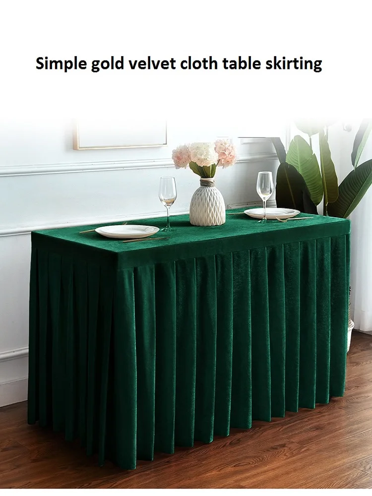 Hotel Conference Tablecloth Velvet Table Skirting Cover