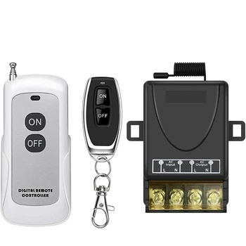 

Wireless Remote Switch, 90V-264V Wireless RF Switch for Household Appliances 30A Relay with 2 Remote Controls