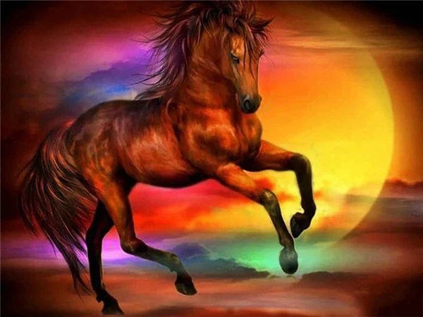 Kamy Yi 5d Diamond Painting Horse Diy Mosaic Animal Full Square