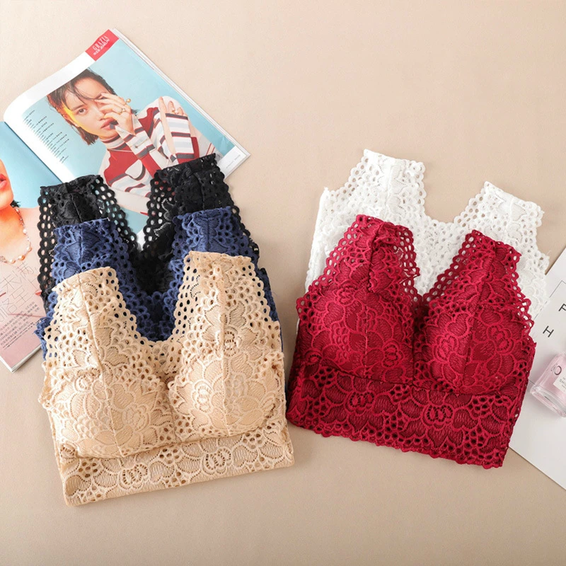 Camisole женское нижнее белье сексуальный кружевной топ бюстгальтер без косточек