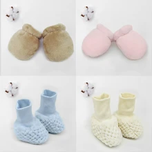 4 шт./лот, зимние перчатки, носки плотные теплые флисовые варежки для мальчиков и девочек, Нескользящие, теплые, для новорожденных, высокое качество, варежки