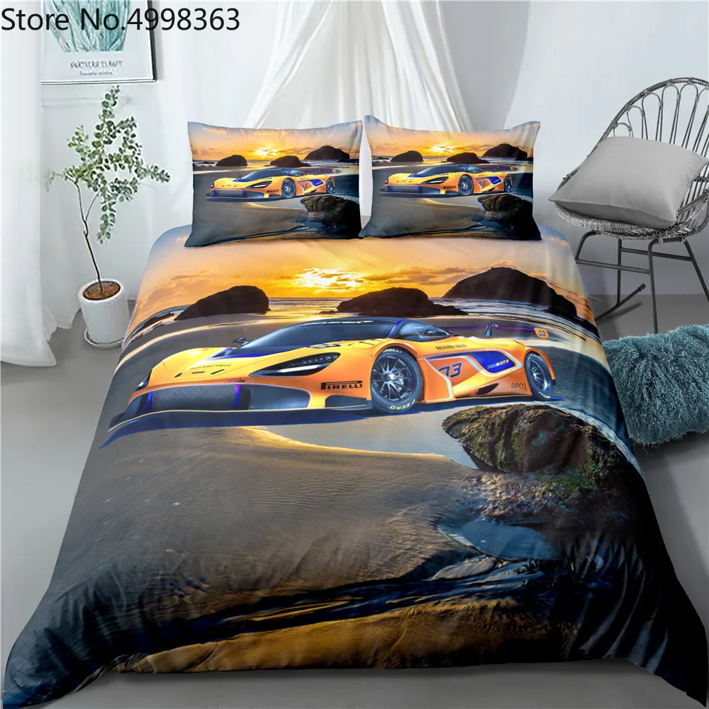 Комплект постельного белья для автомобильных гонок мальчика Twin Full Queen King Size 2/3