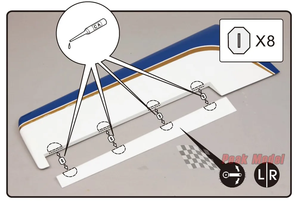 10pcs/lot Paper Hinges /hinge Folding Leaf / Aileron Tail Wing