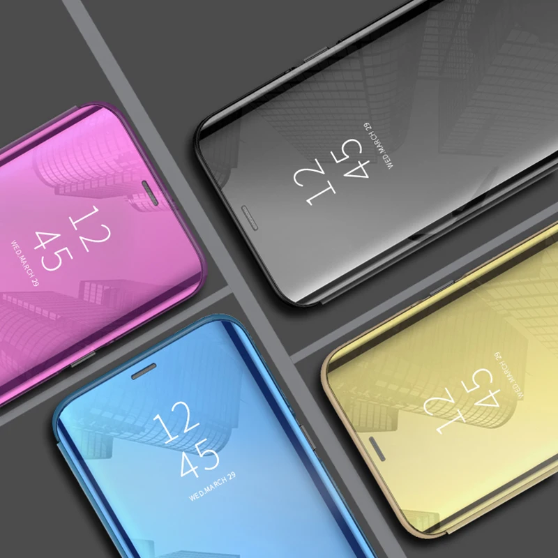 Умный зеркальный кожаный флип чехол для OPPO F5 F7 F9 F11 Pro A3 A3S A5 A5S A7 AX5 A71 A83 Reno 10X 2 2Z Realme 3 X