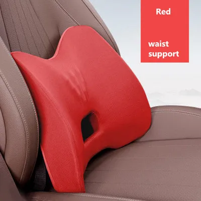 Автомобильный подголовник u-образная подушка Memory Foam Авто интерьерное сиденье для шеи, поддержка поясницы, протектор сиденья, подушка, аксессуары - Цвет: red waist support