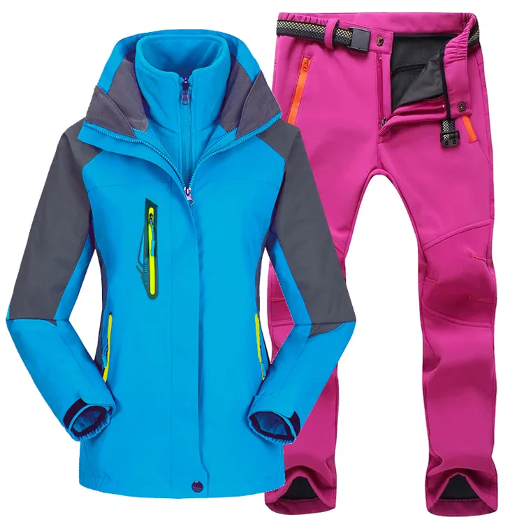 Новая женская одежда для пешего туризма, верхняя одежда, куртки и штаны, Флисовая теплая куртка для пешего туризма, водонепроницаемая охотничья куртка, флисовые брюки для женщин - Цвет: color 14