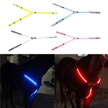 

USB LED Horse Breast Plate Collar Adjustable Safety Bridle Strap Band Halter