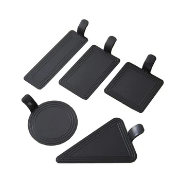 

100Pcs Premium Plastic Dessert Plates Multi Shapes Cake Plates Mousse Disposable Dessert/Salad Plates Black For Party